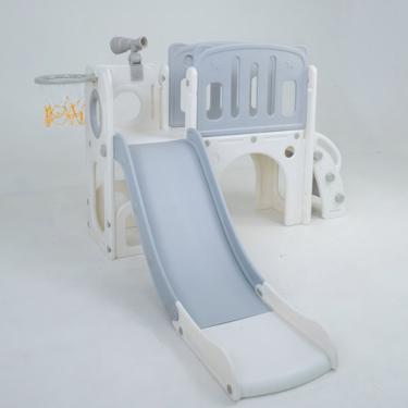 Imagem de Playground Infantil Mini Mundo ALCH5044 2 a 4 Anos Plástico Rotomoldado 5 em 1 com Escorregador e Cesta de Basquete