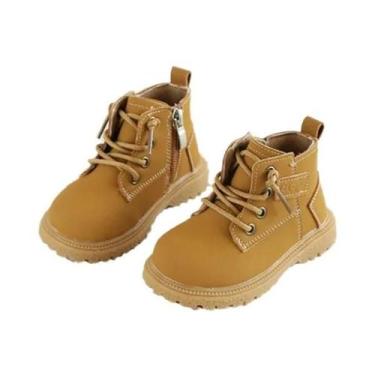 Imagem de Botas De Couro Para Meninos E Meninas, Botas De Cano Curto Com Zíper L