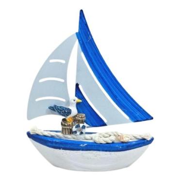 Imagem de Enfeite Decorativo Náutico Marinho Barco 13 Cm Alt. Gaivota - Dantas