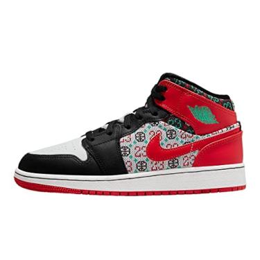 Imagem de Jordan Air Jordan 1 Mid (Big Kid) White/University Red/Black/Roma Green (DM1208-150, Numeric_6_Point_5)