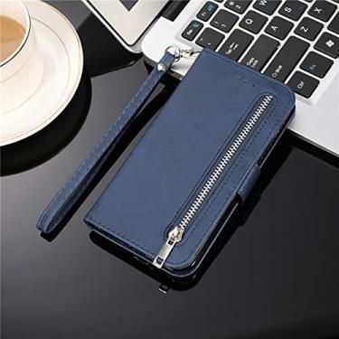 Imagem de Capa de couro com zíper A52 A72 para Samsung Galaxy S22 S21 S20 FE S10 S9 S8 Plus Note 8 9 10 20 Ultra A12 A32 A51 A71 A70 A50 Capa, Azul, Galaxy A52 4G 5G