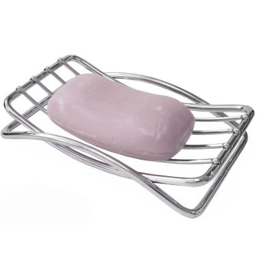 Imagem de Suporte Porta Sabonete Saboneteira De Bancada Aço Cromado