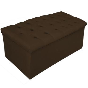 Imagem de Calçadeira Baú Estofada 90cm Solteiro Suede Marrom Adj Decor