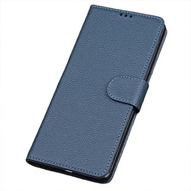 Imagem de Capa para Samsung Galaxy S22/S22plus/S22 Ultra, Capa de couro legítimo fina com suporte slot para cartão de crédito Proteção de câmera à prova de choque Flip Carteira Capa, Azul 2, S22 6 polegadas