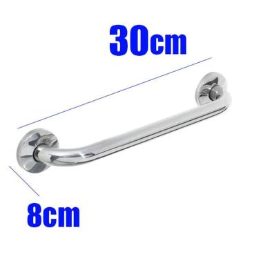 Imagem de Alça de Apoio Banheiro Inox 30cm Idoso Cadeirante Deficiente Acessibilidade