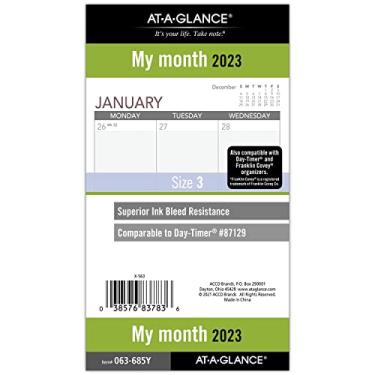 Imagem de Refil mensal de agenda 2023 da AT-A-GLANCE, 87129 Day-Timer, 9,5 x 16,5 cm, tamanho 3 (063-685Y)