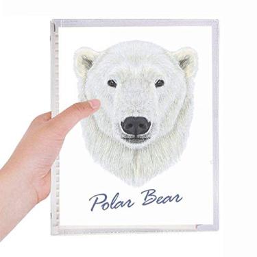 Imagem de Caderno de animais White Northern Wild Polar Bear Caderno de folhas soltas recarregável, diário de papelaria