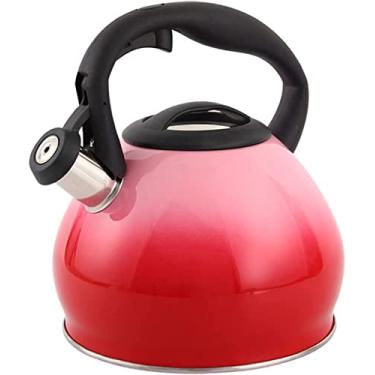 Imagem de Percolador Pote de Café Gradual Chaleira de Aço Inoxidável Apito Doméstico Pote de Café (Cor: Vermelho)