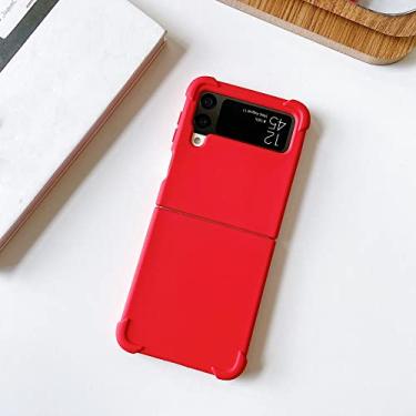 Imagem de Air-Bag Silicone Fold Case para Samsung Galaxy Z Filp 4 3 5G Capa Protetora Leve Shell Phone Shell Soft Bumper, vermelho, para Galaxy Z Flip 4