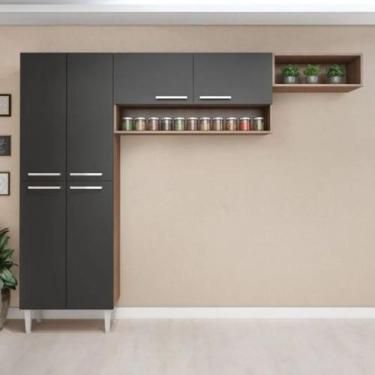 Imagem de Cozinha Compacta 5 Portas Teka/Grafite - Madri/Fellicci