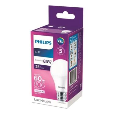 Imagem de Lâmpada Led Bulbo 9W E-27 4000K 806Lms Bivolt 929002037912 - Philips