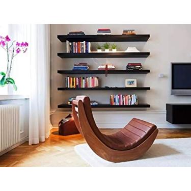 Imagem de Kit 5 Prateleiras 50x20 MDF Preto com Suporte Flutuante Invisível