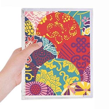 Imagem de Caderno de folhas de flores, padrão de nó chinês, estilo japonês, diário de folhas soltas recarregável