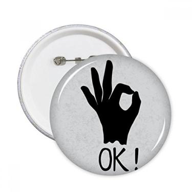 Imagem de OK, silhueta, gesto personalizado, alfinetes, botões, decoração, 5 peças, presente