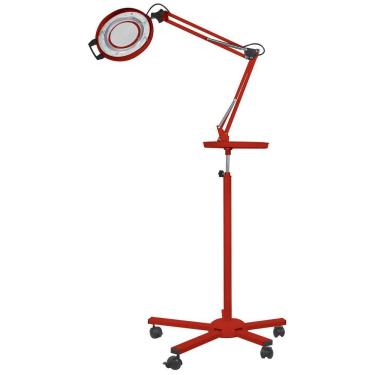 Imagem de Lupa Luminária Estética Led Tripé Bandeja Estek Vermelho
