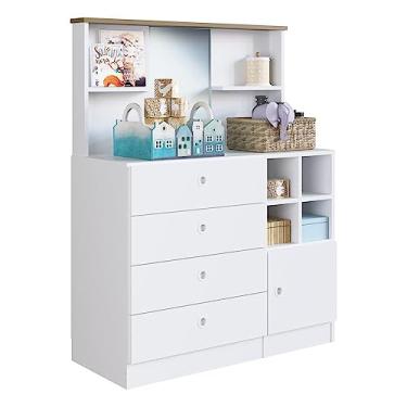 Imagem de Cômoda Infantil 4 Gavetas e 1 Porta Multimóveis Cr40102 Branca