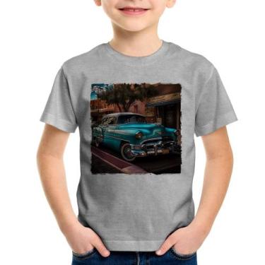 Imagem de Camiseta Infantil Carro Clássico Azul - Foca Na Moda