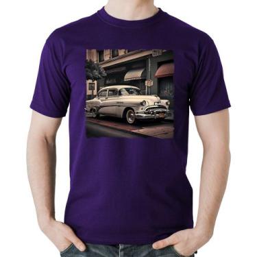 Imagem de Camiseta Algodão Carro Retrô Branco - Foca Na Moda