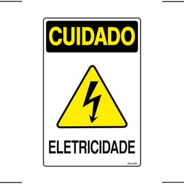 Imagem de Placa De Sinalização Cuidado Eletricidade 20x30 Ekomunike - S-217/2 F9e