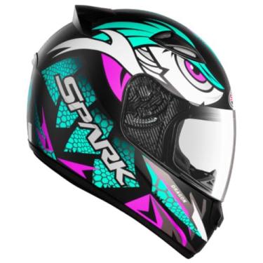 Imagem de Capacete EBF Spark Dragon - Preto Fosco e Tiffany - 58