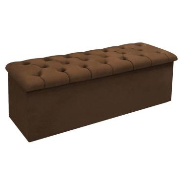 Imagem de Calçadeira Quarto Queen Size Lotus Suede Marrom Chocolate - Simbal