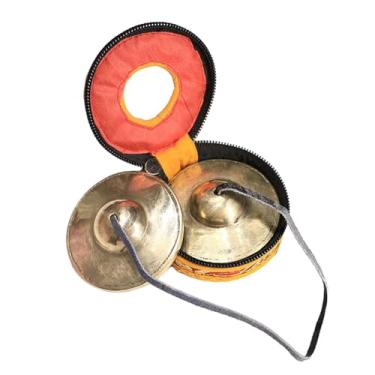Imagem de UGPLM Címbalos tibetanos tingsha, símbolos budistas tingsha, decoração de yoga com bolsa de armazenamento, presentes exclusivos artesanais, sinos, estilo D