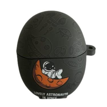 Imagem de Capa de fone de ouvido Huawei Freebuds 5, desenho fofo astronauta astronauta capa de proteção de silicone engraçada para Huawei Freebuds 5 com gancho (preto)