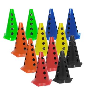 Imagem de Cone Demarcatório Furado Funcional C/12 Unid. Agilidade Mini
