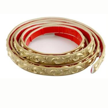 Imagem de Leenevs Acabamento de parede flexível, acabamento de parede autoadesivo de 40 cm x 2 cm, para paredes, molduras, bordas, molduras de janelas, azulejos de backsplash (ouro champanhe)