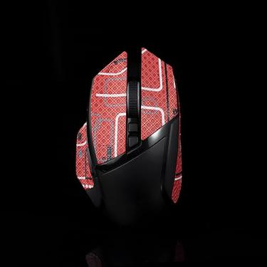 Imagem de Hokeyio Adesivo de fita adesiva de mouse para Razer Basilisk Ultimate/X HYPERSPEED Antiderrapante Suck Sweat Pre Cut Easy Instand Punk Vermelho