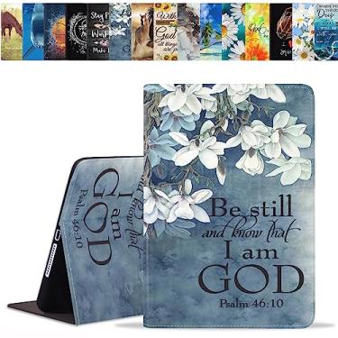 Imagem de BWOOLL Capa para tablet Samsung Galaxy Tab S6 Lite 10,4 polegadas 2022/2020 (SM-P610/P613/P615/P619), capa fina e leve de couro PU com suporte para despertar/hibernar automaticamente, citações cristãs