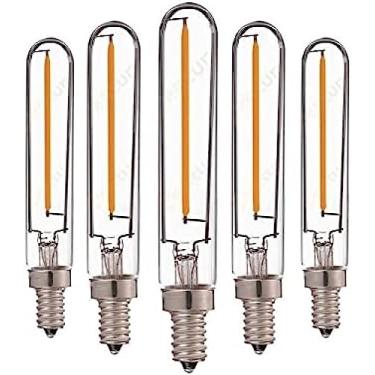 Imagem de Lâmpadas LED HHF, 5 unidades T20/T6 lâmpada tubular retro regulável LED lâmpada de filamento longo 1W 2200K E12 E14 Base 110V 220VAC Luzes pendentes de lustre, E14 220V 240V