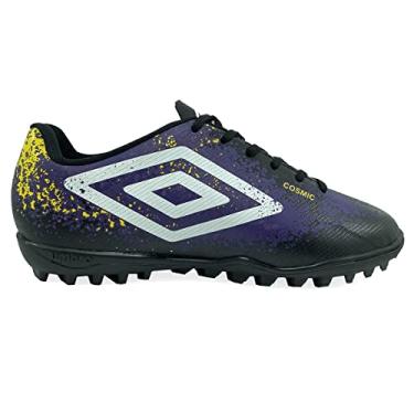 Imagem de Chuteira Society, Cosmic, Umbro, Masculina, Preto/Branco/Roxo, 41