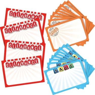 Imagem de Pacote com 60 placas de varejo Genius Price Burst. Etiquetas de exibição brilhantes para aumentar o negócio. Cartas duráveis, fáceis de escrever , perfeitas para quintal, propriedades e garagem, arrecadações, lojas e mercados de pulgas, Variety