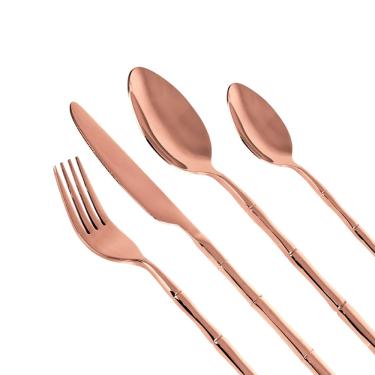 Imagem de Faqueiro Em Inox Steel Wood Cobre Com 24 Peças Fracalanza