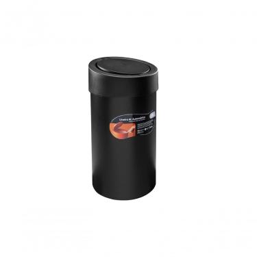 Imagem de Lixeira Coza Plástica Click Preta 9 Litros 20 Cm De Diâmetro Por 39,5 Cm Preto