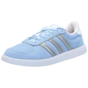 Imagem de adidas Tênis feminino Breaknet Sleek, Azul/prata metálico/azul halo, 10