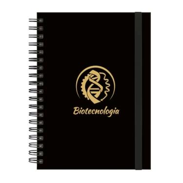 Imagem de Caderno Colegial Plus 12 Matérias Profissões Biotecnologia (Preto e Gold)