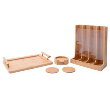 Imagem de Kit com porta cápsulas, bandeja retangular com alças e jogo de porta c
