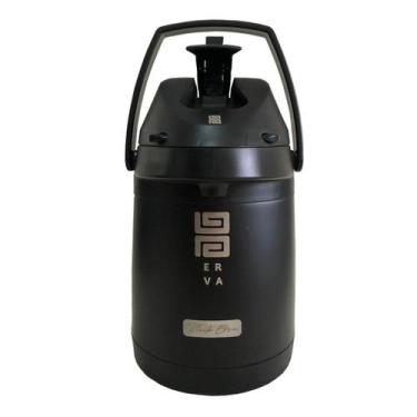 Imagem de Garrafa Térmica Inox Preta Alavanca 2,5L Tereré Black Erva