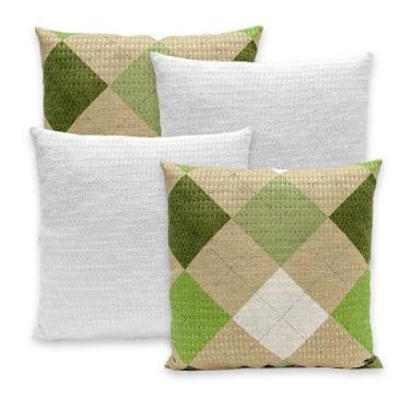 Imagem de Kit 4 Capas Piquet P/ Almofadas 40x40 Com Zíper Lisas e Estampadas - R