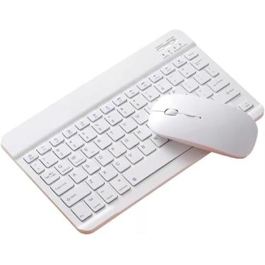 Imagem de Kit Teclado E Mouse Sem Fio Bluetooth Colorido Para Tablet Pc iPad