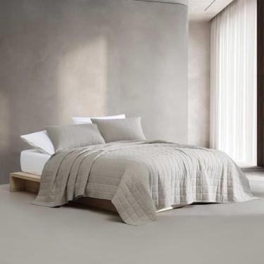 Imagem de Calvin Klein - Edredão King, roupa de cama de flanela melange, decoração de casa super macia e aconchegante (flanela de melange natural, King)