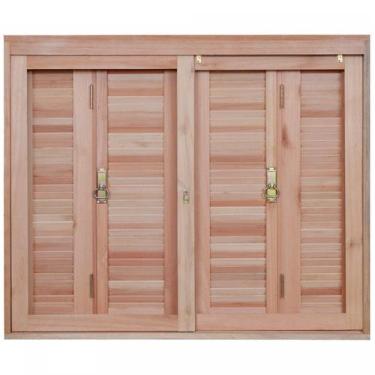 Imagem de Janela de Madeira Veneziana 100x100cm com Caixilho 12cm Ewk 260 Rondos