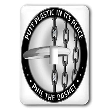 Imagem de 3dRose Putter de golfe lsp_18150_1 Phil 2 Frisbee Disc Throw into The Chains of a Basket Toggle Switch
