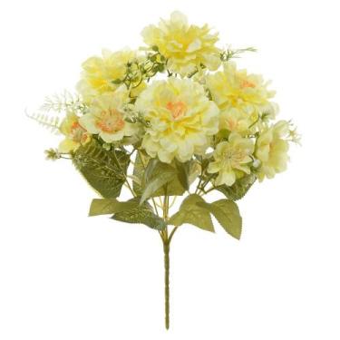 Imagem de BUQUE DE FLORES CRISANTEMO X7 AMARELO 42cm - Flor Arte