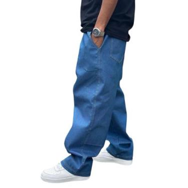Imagem de Calças Jeans Claro Larga Tradicional Baggy Reta - Volgue, Jeans escuro