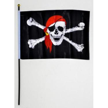 Imagem de Bandeira Pirata Grande - Pct  C/ 12 UND. - Festas e Fantasias