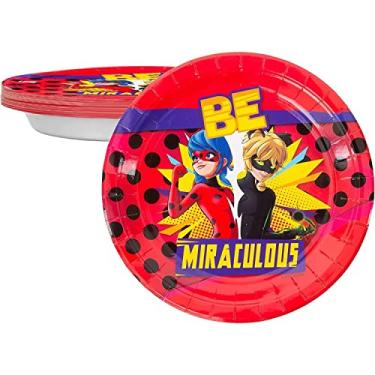 Imagem de Miraculous Ladybug Paper Plates Set - 20 Plates - Celebration, Birthday Party, Toddlers - Cat Noir - Party Supplies - Officially Licensed