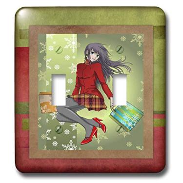 Imagem de 3dRose Lsp_31479_2 Interruptor de alternância Anime Christmas Shopper, multicolorido